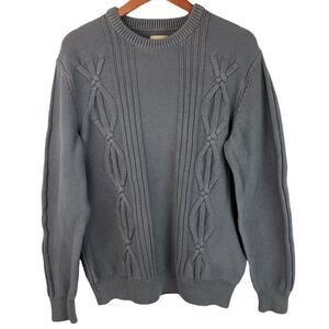 The territory ahead vintage men’s 3D knitted gray long sleeves sweater large